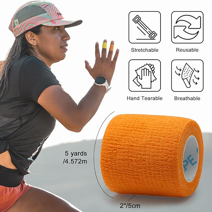 OK TAPE Self Adherent Cohesive Bandages Wrap 24Packs, Non-Woven Self Adhesive - Image 2