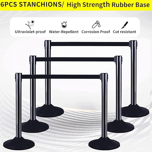 6PACK BESEA Crowd Control Stanchions Set Heavy Duty Crowd Control Barriers - Image 4