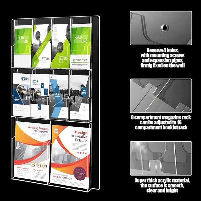 Weysat Acrylic Brochure Holder Wall Mount - Image 3