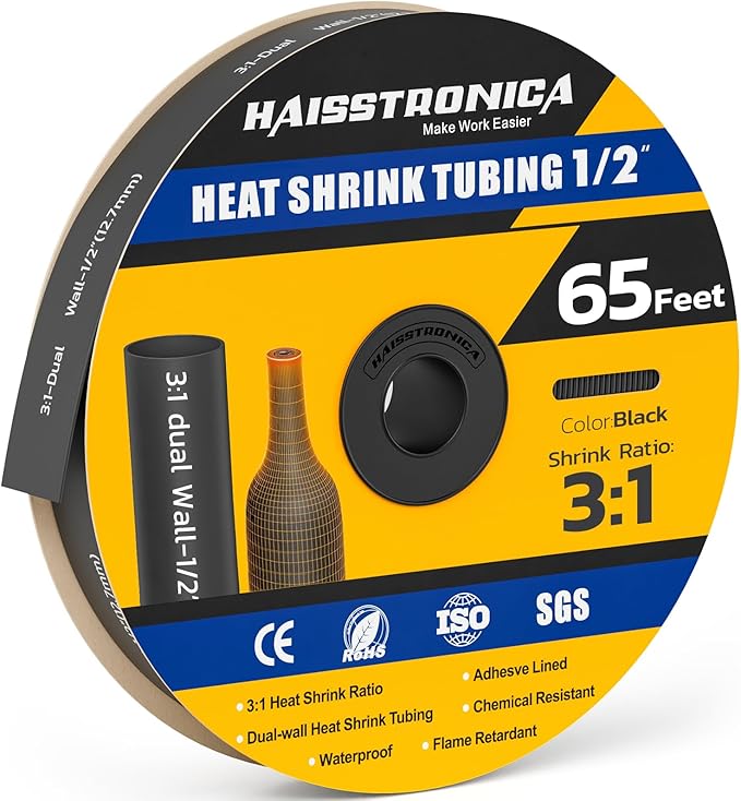 haisstronica 3:1 Heat Shrink Tubing, Shrink Ratio Adhesive Lined Marine Grade by HAISSTRONICA