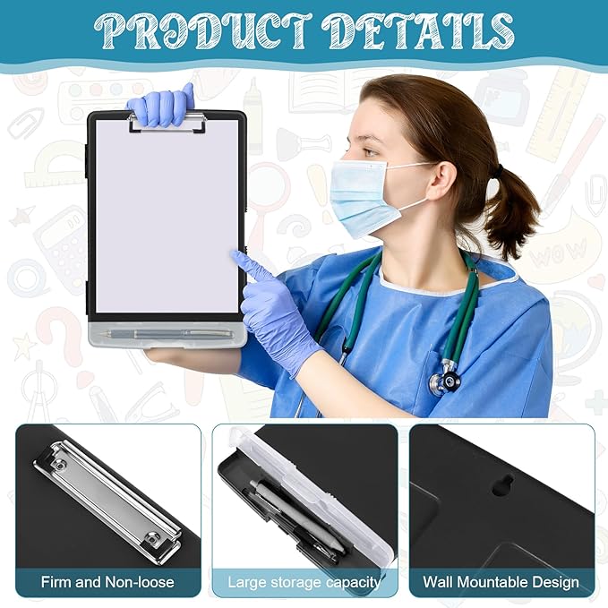 Crtiin 6 Pcs Plastic Clipboard - Image 3