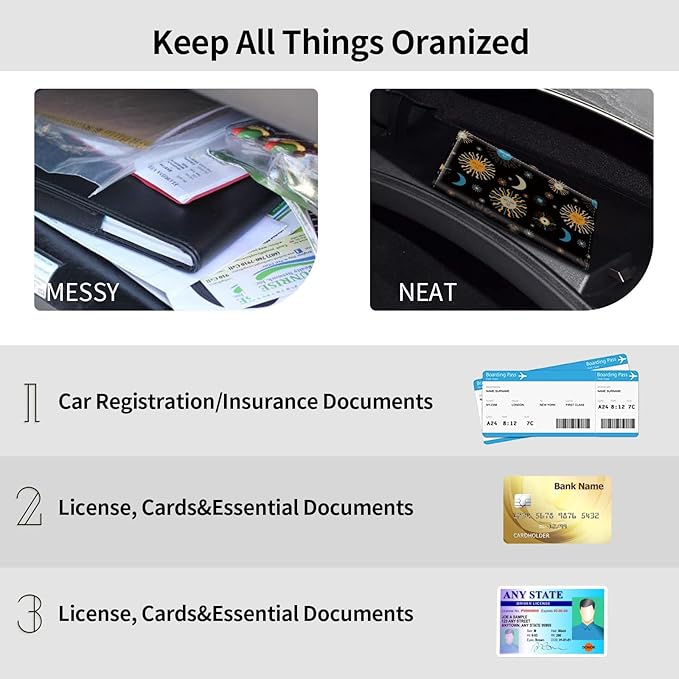 Car Registration and Insurance Holder, Leather Car Glove Box Organizer - Image 5