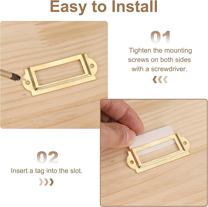 PATIKIL 83x32.5mm Metal Label Holders - Image 5