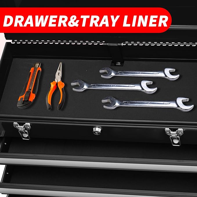 4 Drawers Metal Tool Box Portable Steel Tool Chest - Image 8