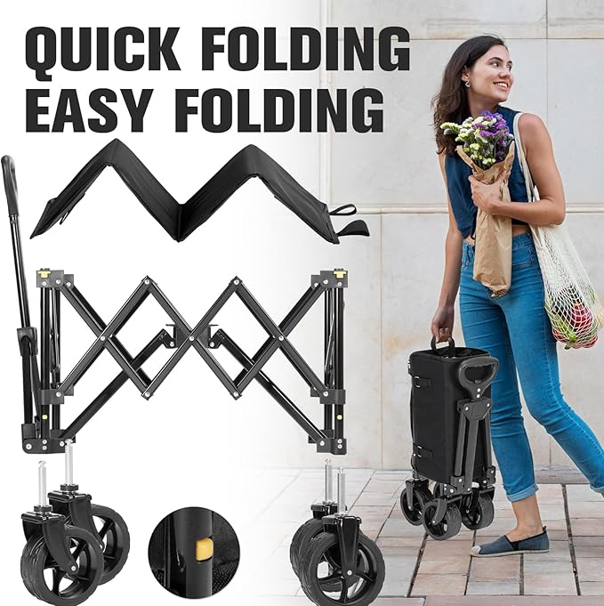 Wagon Cart Shopping Foldable Folding Collapsible - Image 6