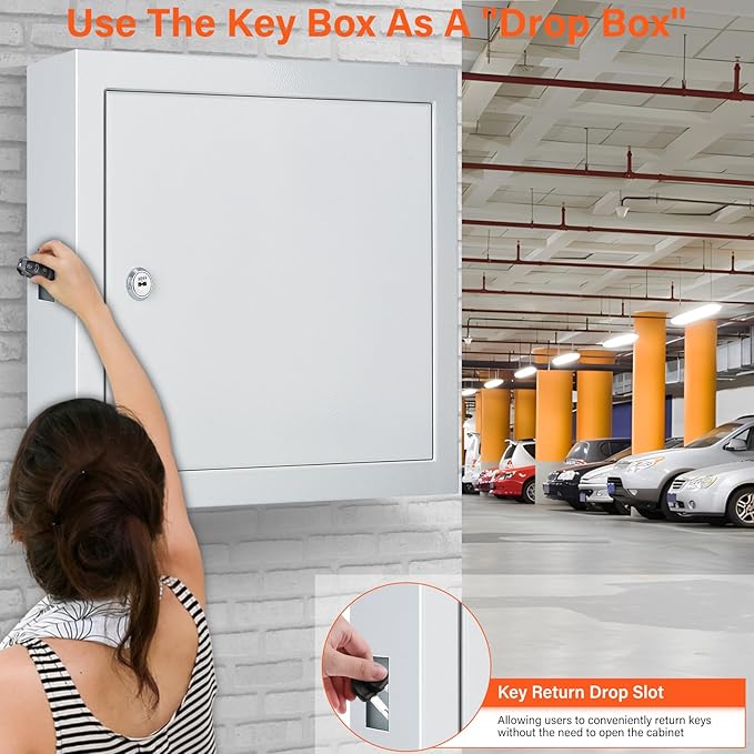 100 Keys White Key Cabinet, Anti-Theft Key Lock Box - Image 4