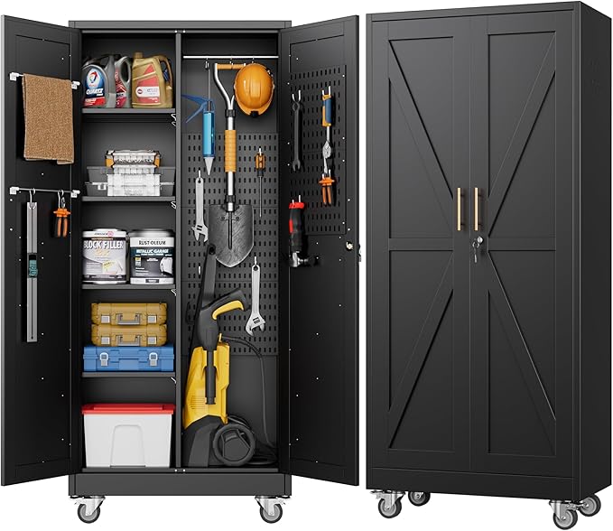 Aobabo Metal Broom Closet Storage Cabinets by Aobabo