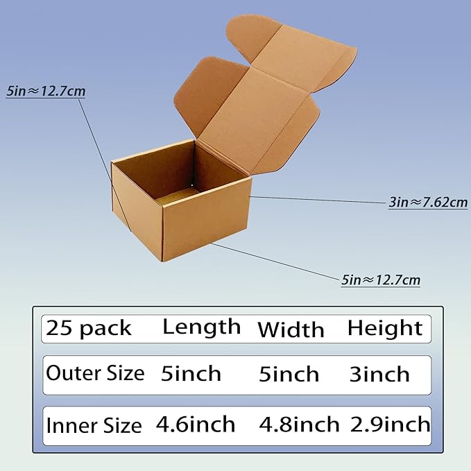 5x5x3 inch Shipping Boxes Pack of 25 - Image 7