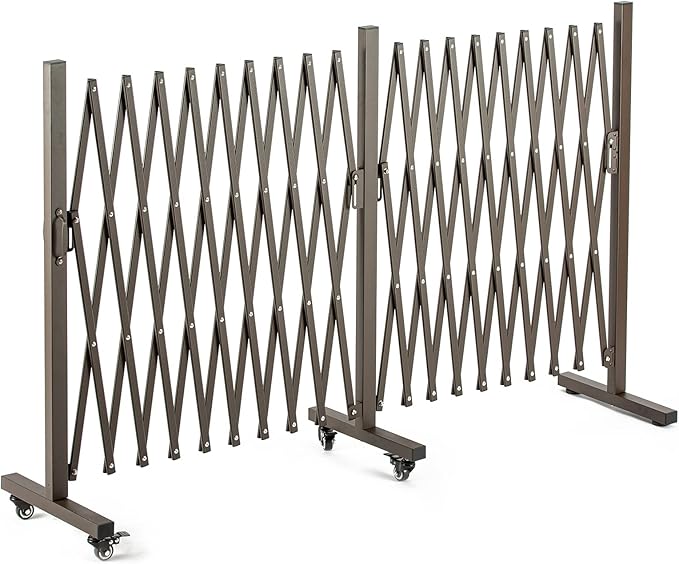 TECSPACE Aluminum Expandable Garden Fence, Portable Barricade Gate by TECSPACE