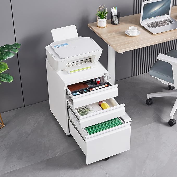 3 Drawer File Storage Cabinet, File Cabinets - Image 5