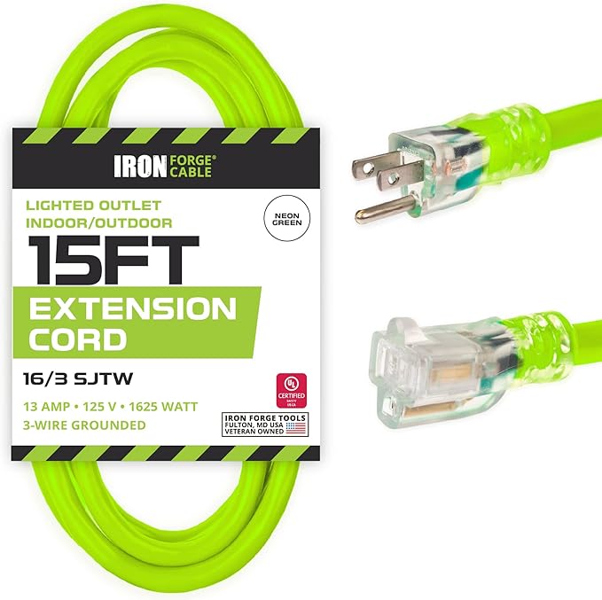 Iron Forge Cable Weatherproof 15 Ft Outdoor Extension Cord by IronForgeCable