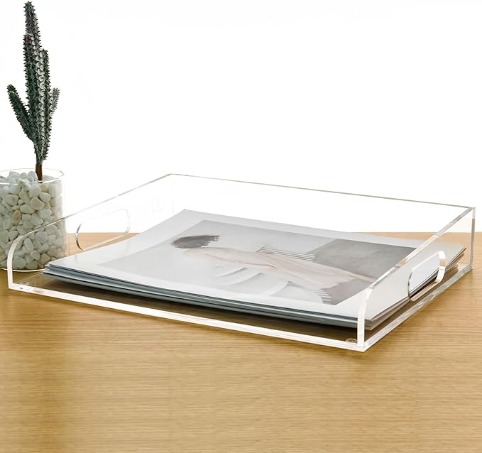 Clear Acrylic Paper Trays, Desk File Organizer, A4 Paper Holder, Low-Profile - Image 4