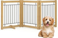 Wire Dog Gate Solid Wood Frame, Anti-Chewing Pet Gate Indoor Freestanding by Acovy