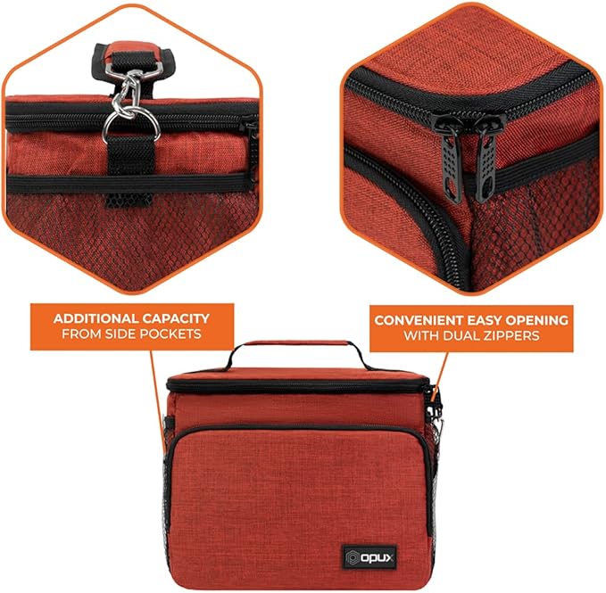 opux Insulated Lunch Bag for Men Women, Soft Lunch Box for Office Work School - Image 6