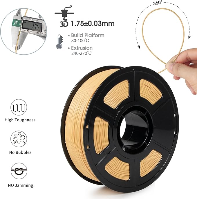 iSANMATE ASA Filament 1.75mm Almond White 1KG, UV & Weather Resistant 3D - Image 2