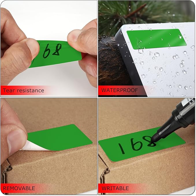 Green Rectangle Stickers 2 x 1 Inch Color Coding Labels Vinyl Roll - Image 3