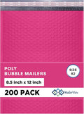 Hot Pink Poly Bubble Mailers 8.5x12 inch #2 | Self Seal Padded Envelopes | by MAILERVIEW