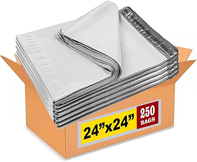 iMBAPrice 250 - 24x24 Premium Matte Finish White Poly Mailers Envelopes Bags by iMBAPrice