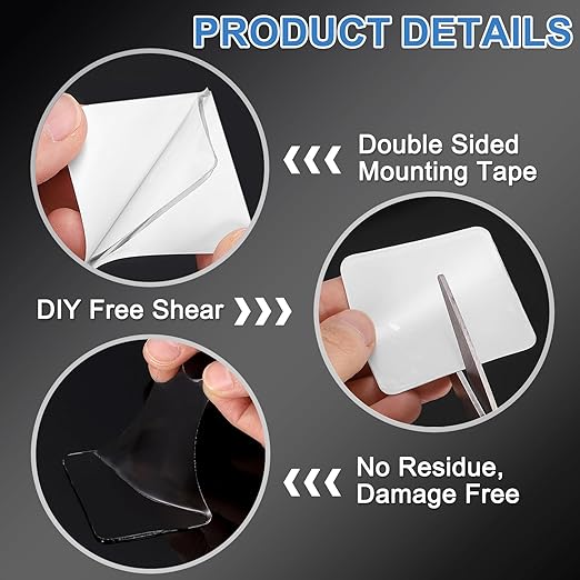 uxcell 100Pcs Double Sided Adhesive Pads, 1.97" x 0.79" Clear Removable Heavy - Image 4