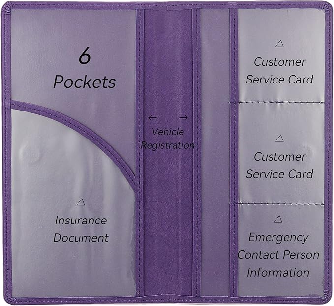 Car Registration and Insurance Holder, Premium Pu Leather Vehicle Glove Box - Image 4