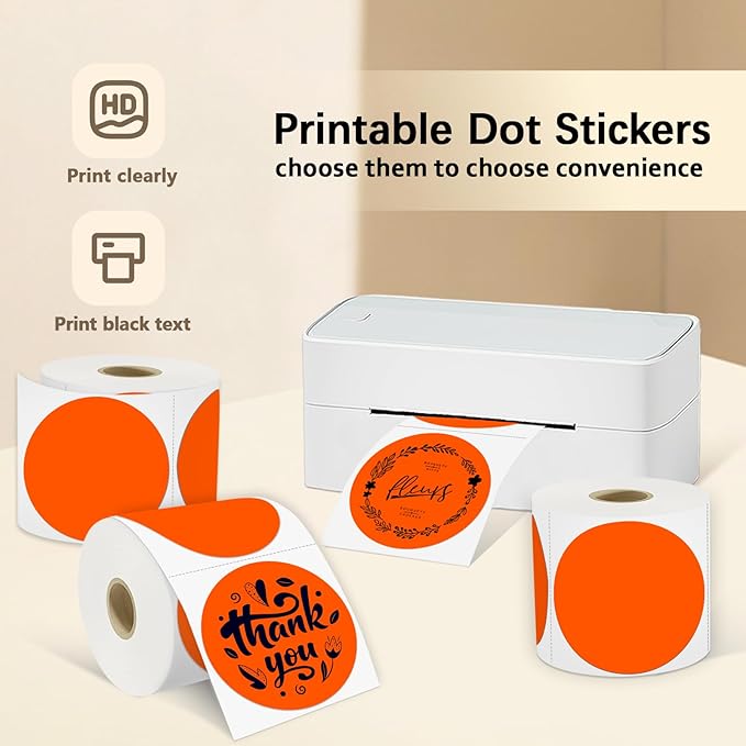 3 X 3 Inch Round Thermal Labels Circle Color Coding Labels Printable Waterproof - Image 2