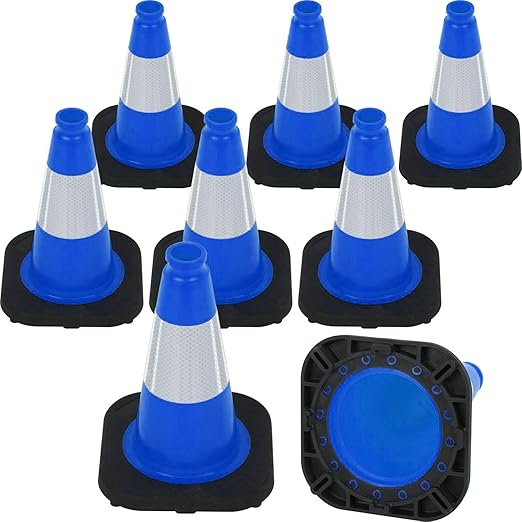 Fluorescent Orange/Green PVC Traffic Cones, Heavy Black Base Parking Lot Cone by OranLite