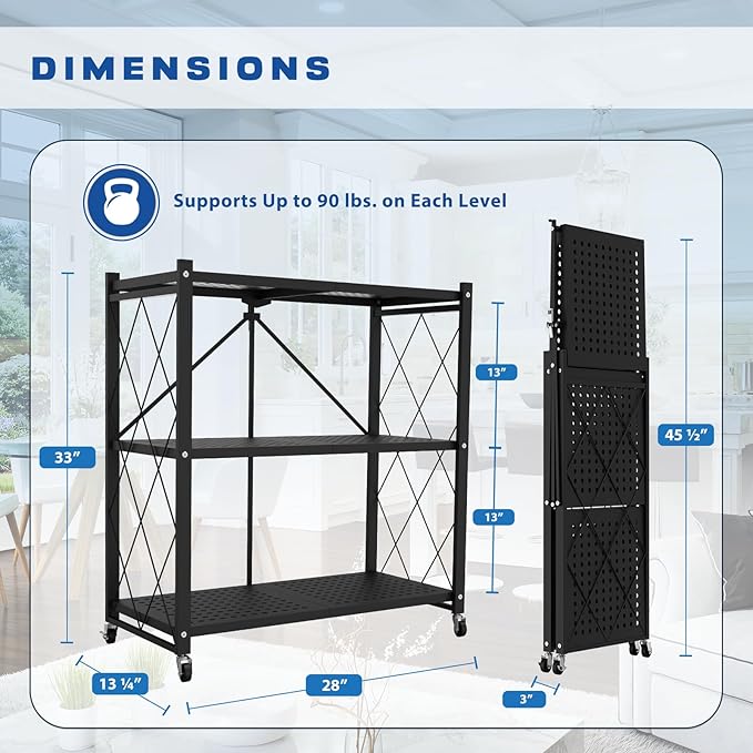 Lifetime Home 3-Tier Foldable Storage Shelf - Image 2