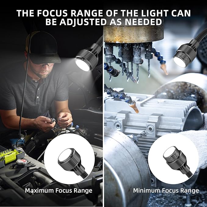 Magnetic Work Light, Three-ColorTemperature, 1320 Lumen 120v FlexibleGooseneck - Image 3