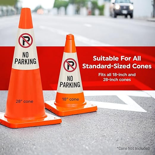 SmartSign No Parking Cone Message Sleeve, Bright Reflective - Image 5