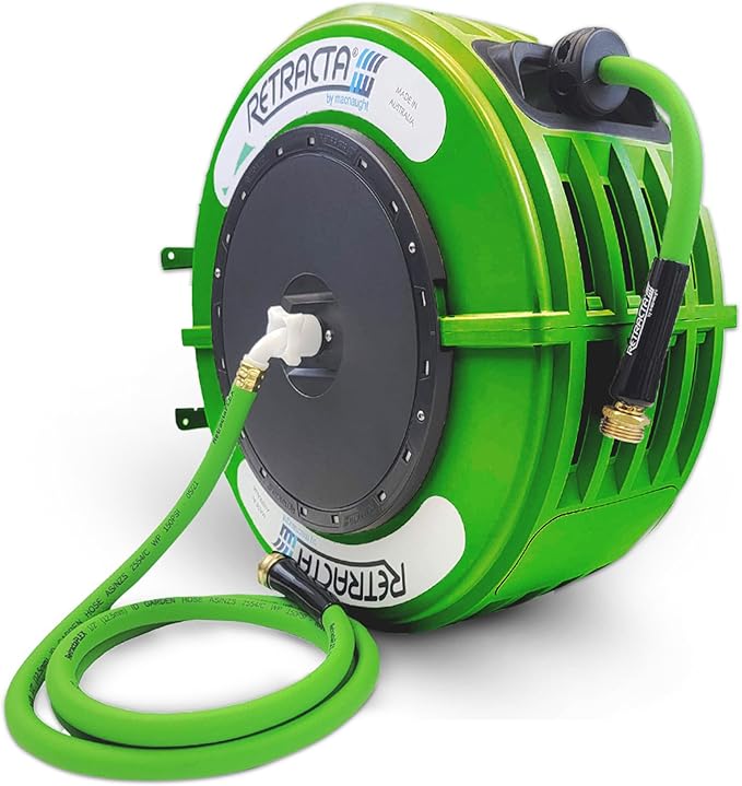 Macnaught Retractable Garden Hose Reel, 60 Ft Water Hose Reel Heavy Duty by MacnaughtUSA