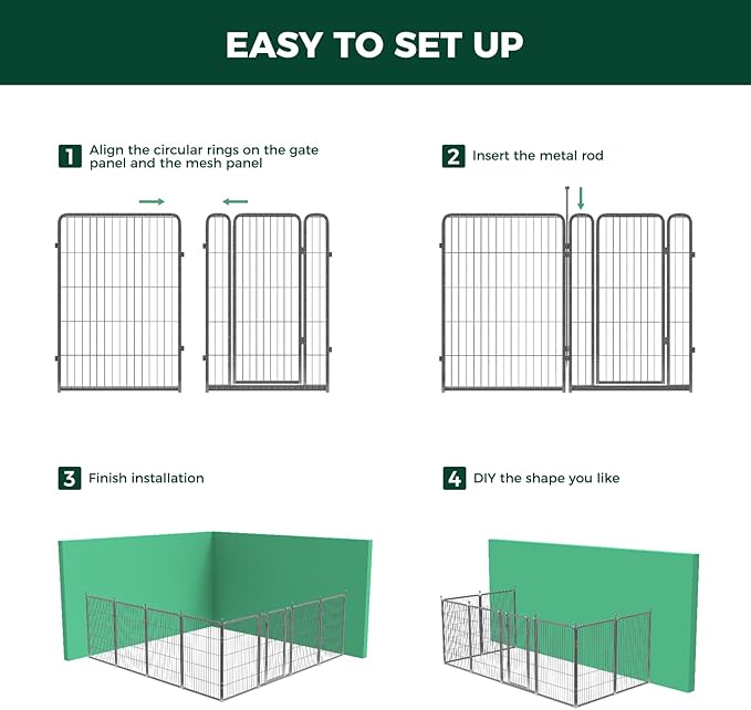 FXW Garden Fence Outdoor for The Yard – 40in x 18.2ft Heavy Duty Metal Animal - Image 6