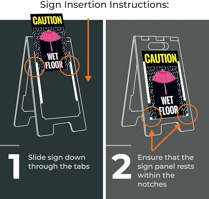 Caution Wet Floor Umbrella Sidewalk Sign Kit, 10x16 Inches, - Image 4