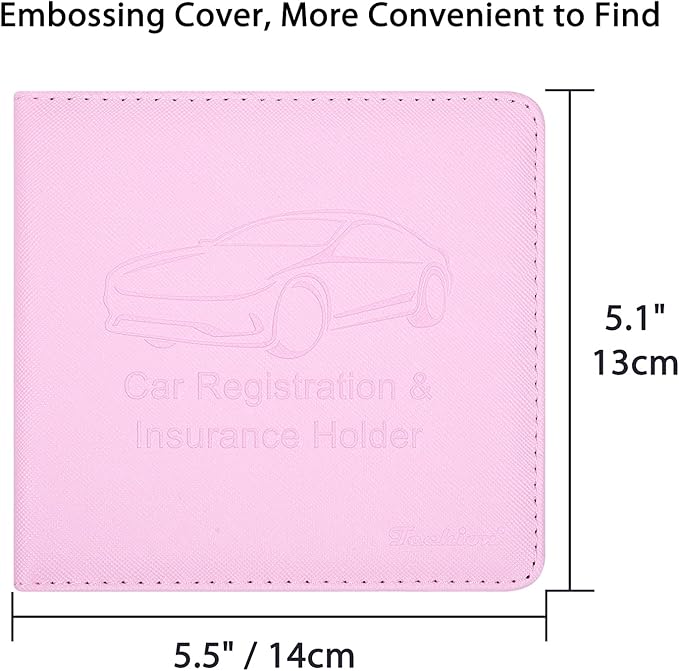 Car Insurance and Registration Holder, 5.5 x 5 Inch PU Leather Vehicle Glove - Image 4
