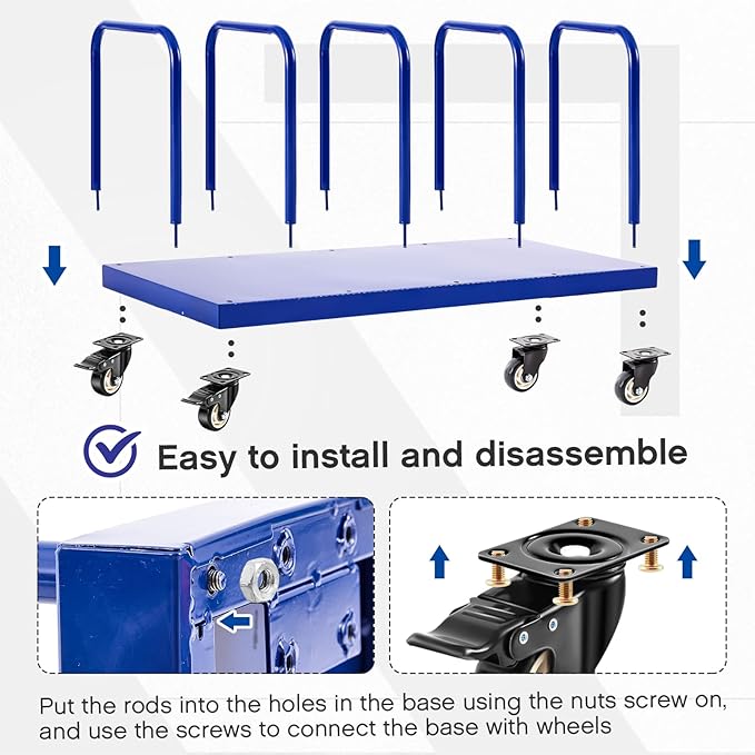Metal Carton Cart Stand Carton Stand Rack Portable Floor-Standing Storage Cart - Image 4