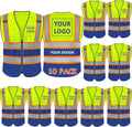 BeautyWill Custom Logo 10/20 Pack Safety Vest Class2 High Visibility Vest by BeautyWill