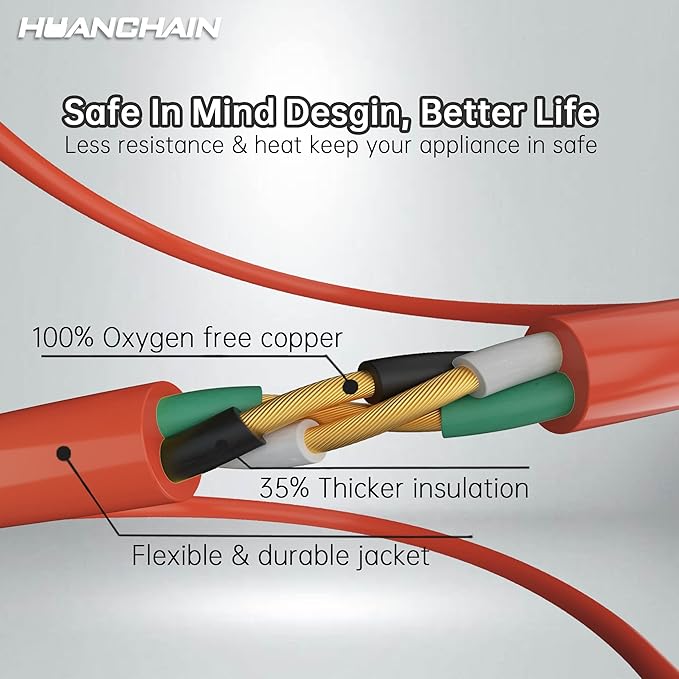 HUANCHAIN 250 ft Outdoor Extension Cord Waterproof 12/3 Gauge Heavy Duty - Image 2