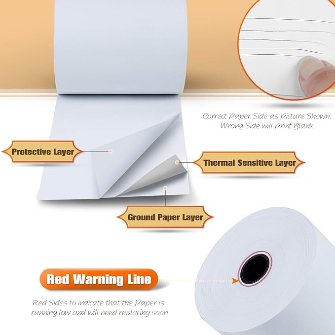 3 1/8" x 230' Thermal Paper, POS Receipt Paper - Image 4