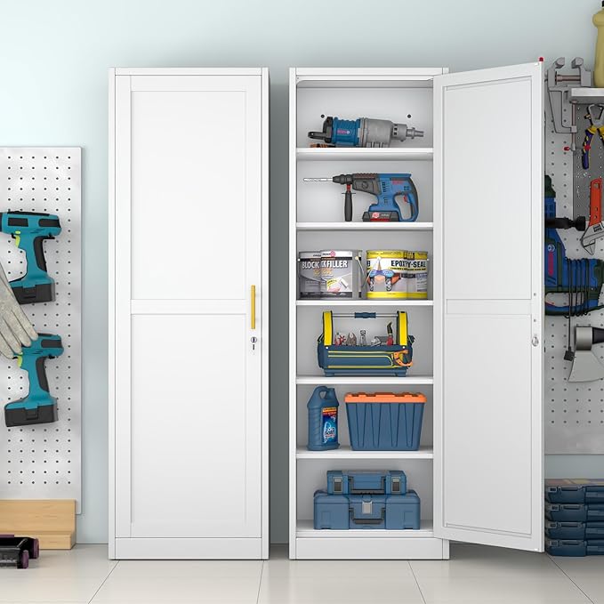 Metal Locker Cabinet, 19.7’’W Narrow Lockable Single File Storage Cabinet - Image 7