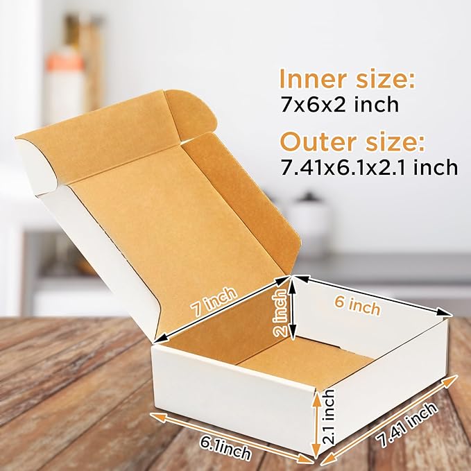 50 Pack, Small Shipping box, Corrugated Mailer, Wonfer Cardboard Box - Image 2