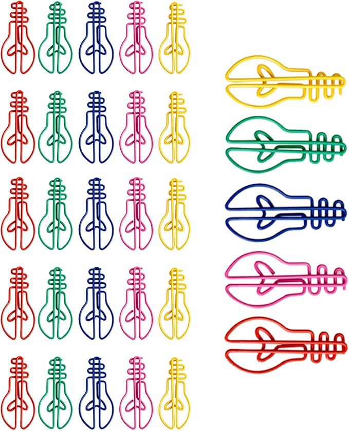 30Pieces Small Paperclips Light Bulb Paper Clip Metal Bookmarks Office Supplies by Unknown