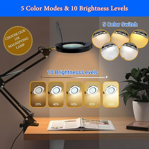 15X Magnifying Glass Desk Lamp - Image 2