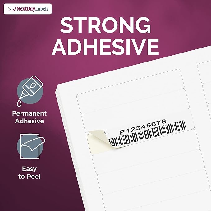 NextDayLabels - 3-7/16" x 2/3" Rectangular Sticker Labels - Image 6