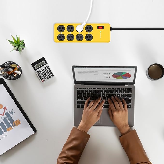 Wall Mount Power Strip, 8 Outlet Heavy Duty Power Strip - Image 5