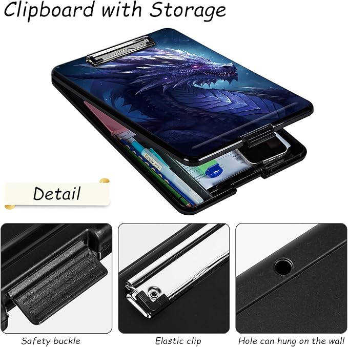 Clipboard with Storage, High Capacity Plastic Storage Clipboard with Pen Holder - Image 3