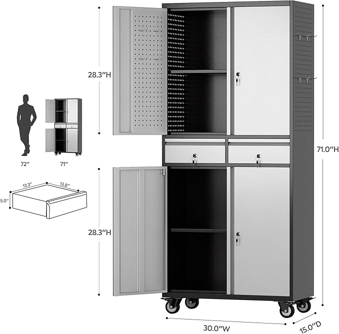 Metal Garage Storage Cabinet - Image 3