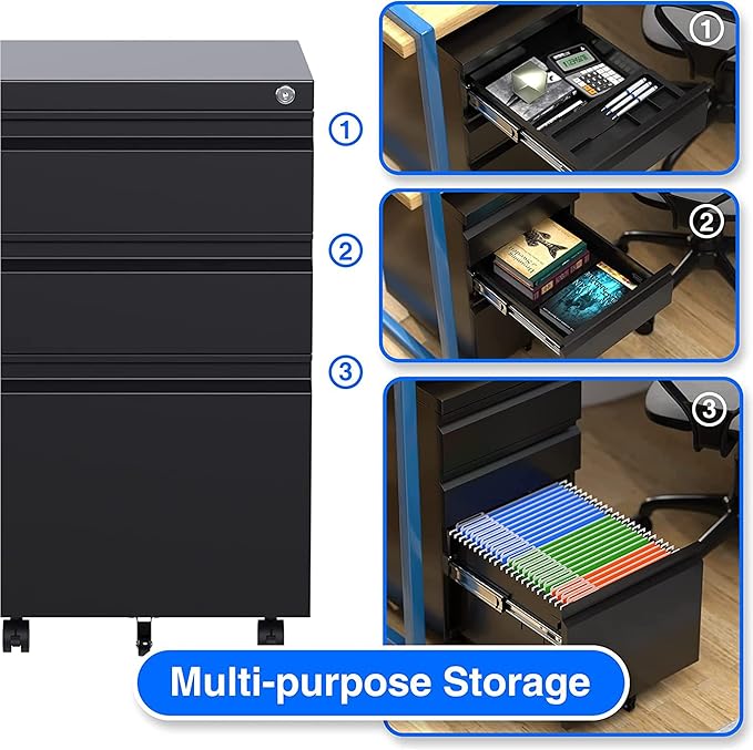Aobabo 3 Drawer File Cabinet - Image 6