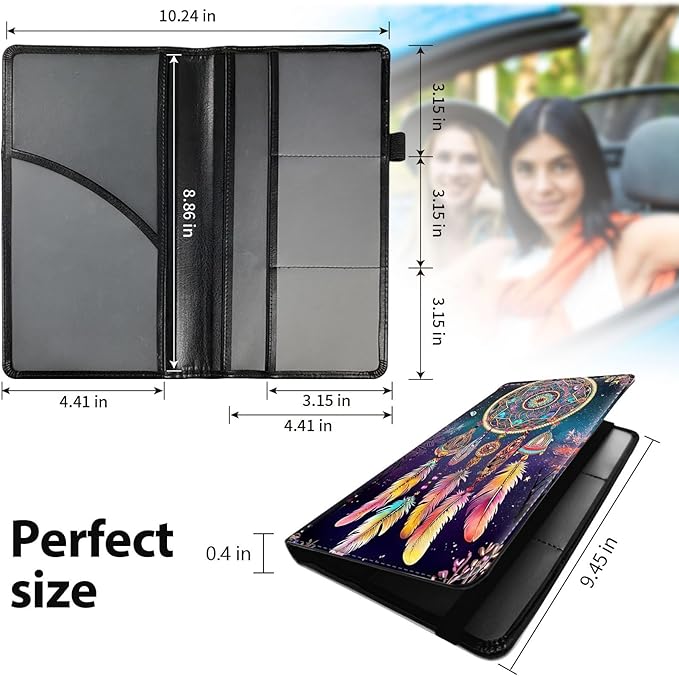 Car Registration and Insurance Holder, Leather Car Glove Box Organizer - Image 5