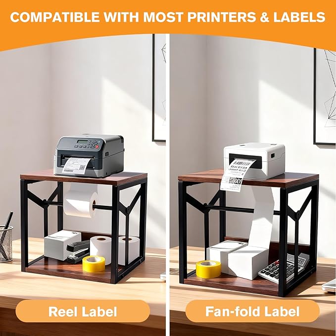 Label Holder for Rolls and Fan-Fold Labels, Thermal Printer Sticker Roll Holder - Image 2