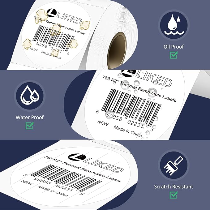 L LIKED 2" Round Direct Thermal Labels - Image 5