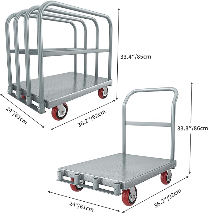YITAHOME 2-in-1 Steel Panel Truck Cart 2200 LBS, Heavy Duty Platform Truck Carts - Image 6